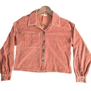Madewell Corduroy Shirt Jacket Women's XSmall Button Down Cropped Boxy Oversized